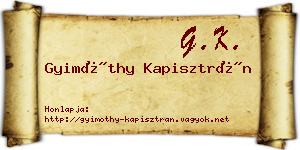 Gyimóthy Kapisztrán névjegykártya